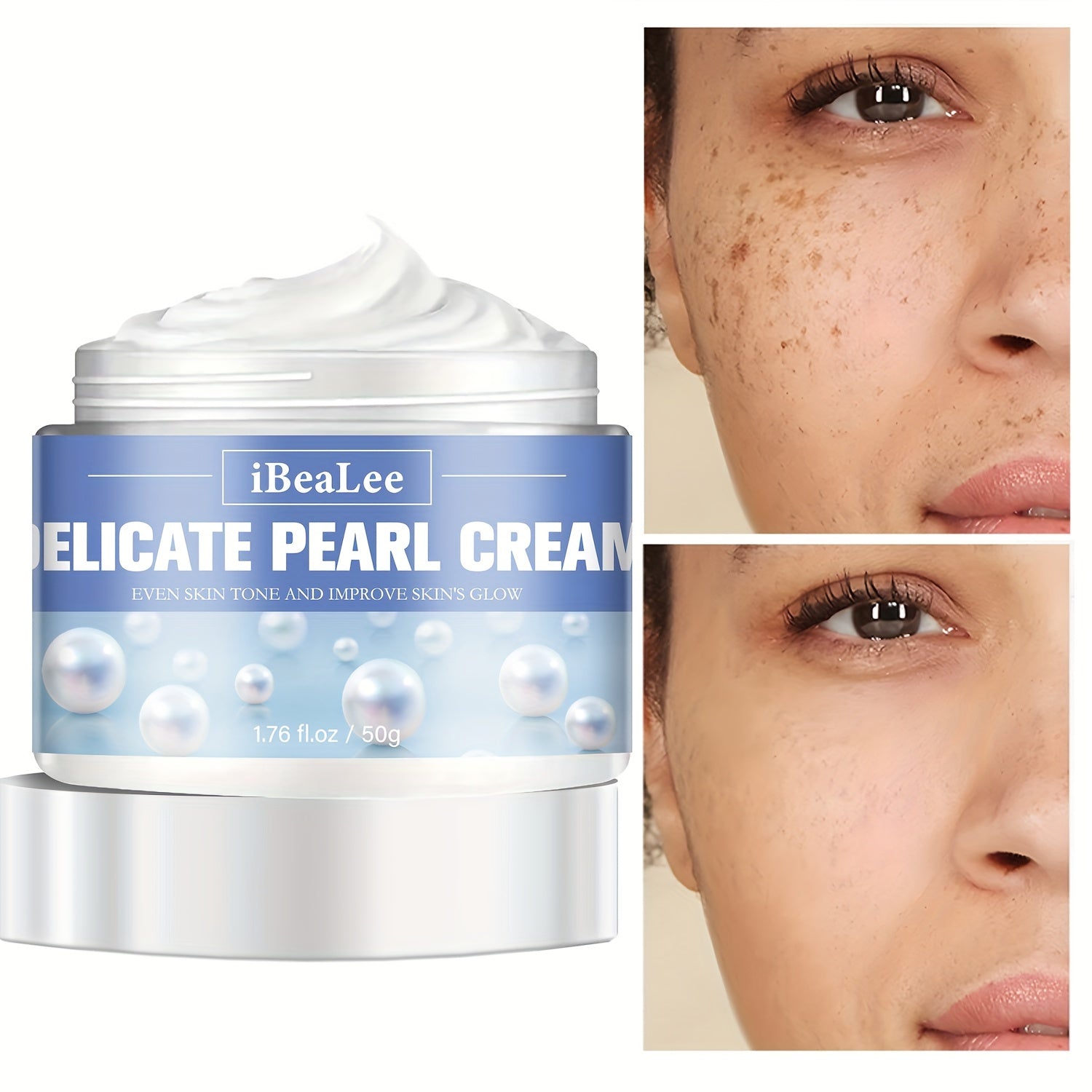50g Delicate Pearl Radiance Cream - Hydrating Moisturizer for Dark Spot Removal, Even Skin Tone, and Facial Skin Care - Nourishing Face Cream for Glowing Complexion