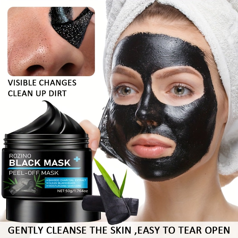 [Charcoal Face Masks] ROZINO Activated Charcoal Face Masks | Deep Cleansing & Pore Tightening, Strong Oil Absorption, Gentle Exfoliation, Formaldehyde-Free, All Light Beige Types, Unisex Skincare