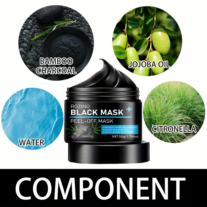[Charcoal Face Masks] ROZINO Activated Charcoal Face Masks | Deep Cleansing & Pore Tightening, Strong Oil Absorption, Gentle Exfoliation, Formaldehyde-Free, All Light Beige Types, Unisex Skincare