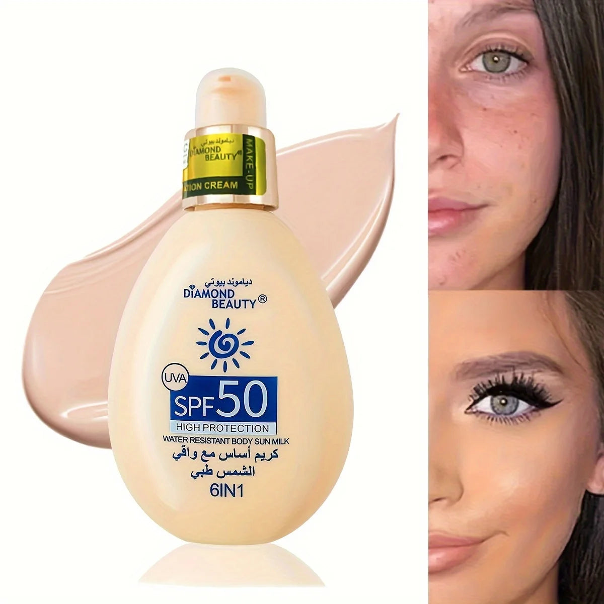Sunscreen SPF 50 Face Body Isolation Female Sunscreen lotion 100ml Summer Outdoor liquid foundation Moisturizing Cream