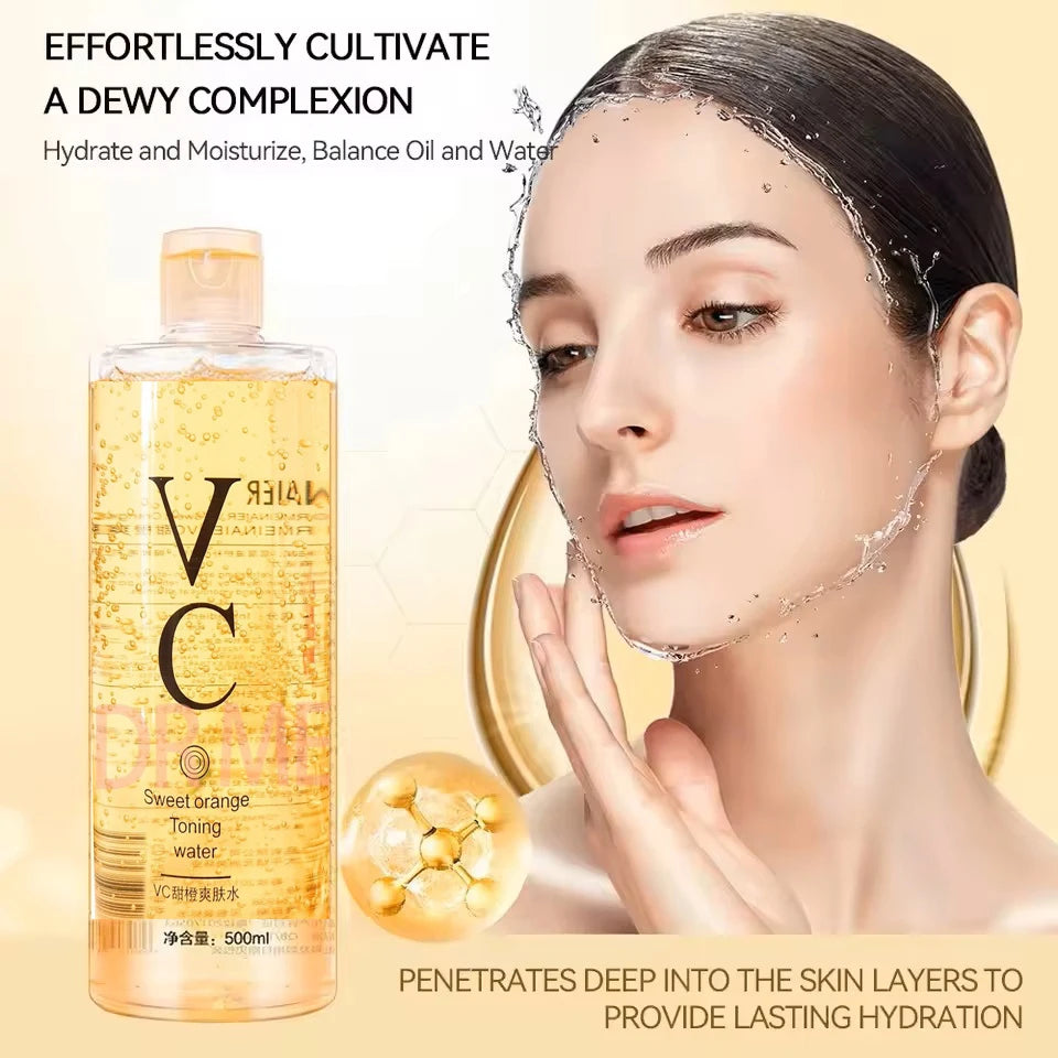 Vitamin C Toner Moisturizing and Refreshing Preventing Dry Skin Changing Hair Glossing Repairing Skin Non irritating 500ml