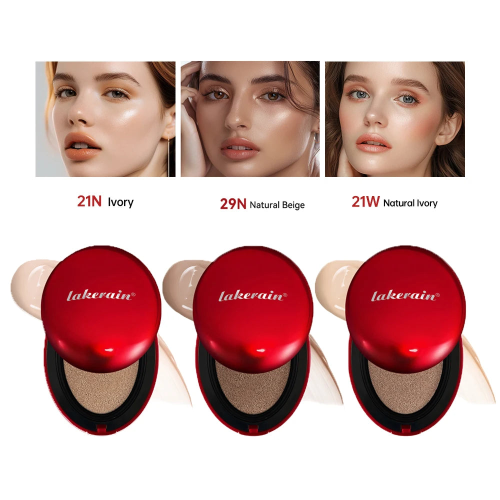 Lakerain Cushion Foundation Sunscreen Waterproof Long-lasting Brighten Foundation Cream Women Base Makeup Face Korean Cosmetics