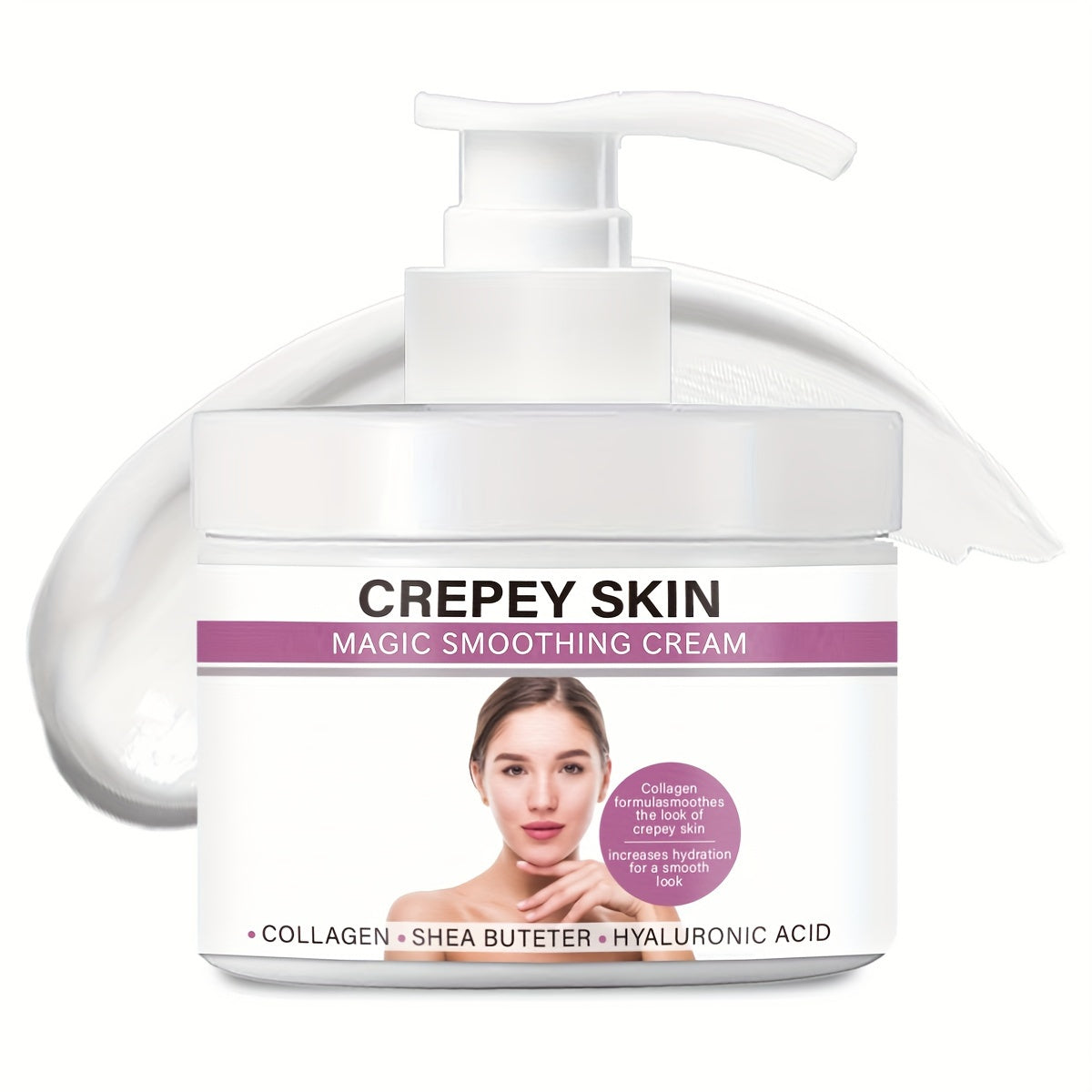 300g Avocado Crepey Skin Care Cream Wrinkle Smoothing Lotion  Contains Collagen & Hyaluronic Acid To Improve Elasticity & Sagging Skin Body Skin Care Products For Face, Arms, Neck, Hand, Feet & Body With Plant Squalane
